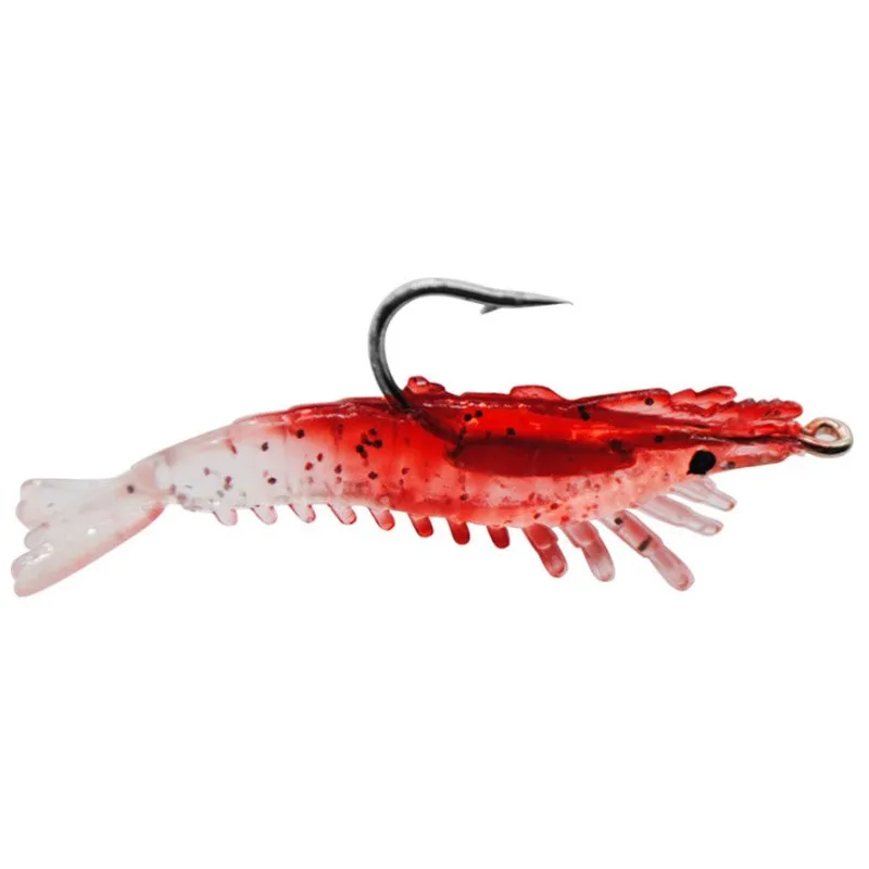 2pcs Hot Sale New 6cm/3g Luminous Shrimp Squid Silicon Soft Artificial Bait With Jigs Lure Hooks Swivels Rigs Fishing Tackle | Спорт и
