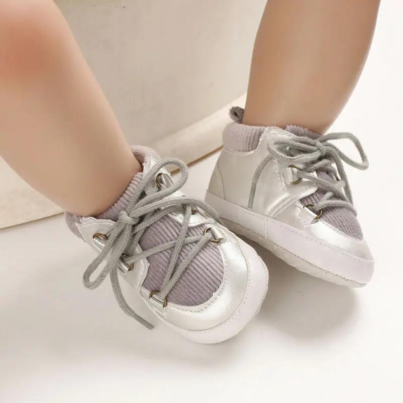 

Gift Infant Soft Booties Newborn Baby Boy Crib Shoes Toddler PreWalker Trainers
