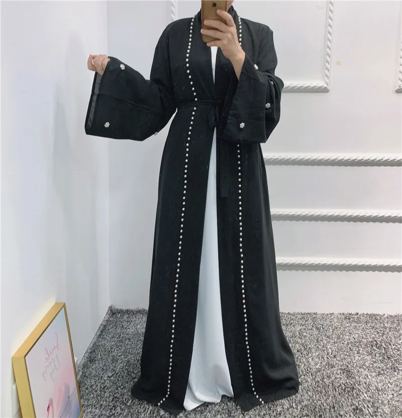 Рамадан ИД Абая для женщин Дубай Абая Турецкий Арабский кардиган мусульманский хиджаб платье Исламская одежда Кафтан мусульманская одежда...