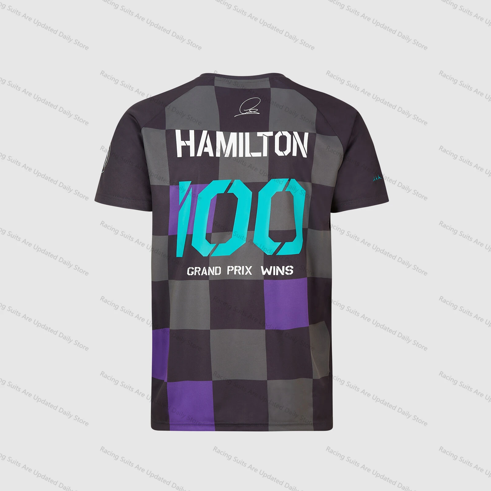 

F1 Shirt T-shirt 2021-2022 Lewis Hamilton 100 Grand Prix Victory T-shirt Racing Suit Short-sleeved PETRONAS Tees Top Sweatshirt