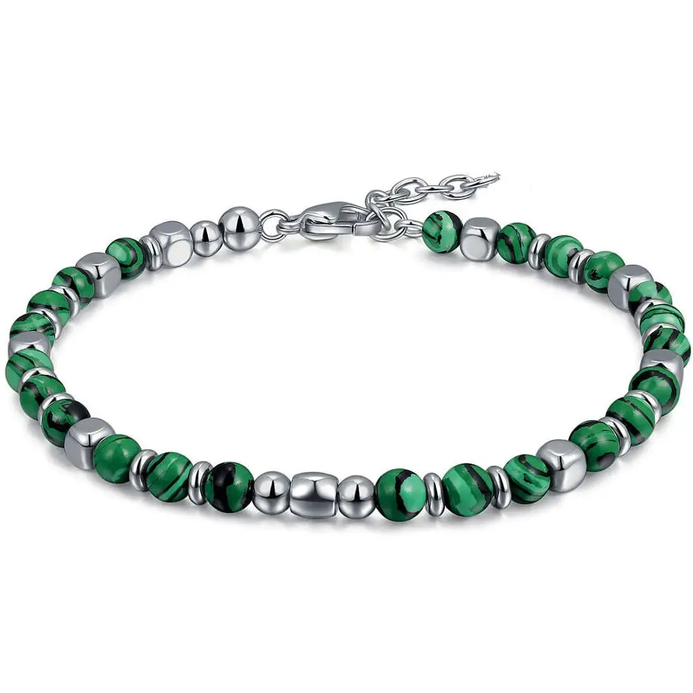 Runda Новое поступление браслет из нержавеющей стали с бусинами для мужчин и женщин