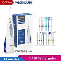 waterpulse v400 oral irrigator portable usb charge water dental flosser rechargeable 240ml power dental hygiene water flosser