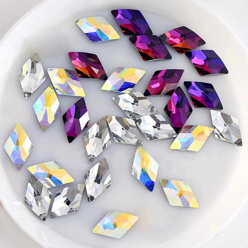 Новая распродажа стразы корейская мода 3D дизайн ногтей ромб 6x10 мм с плоской
