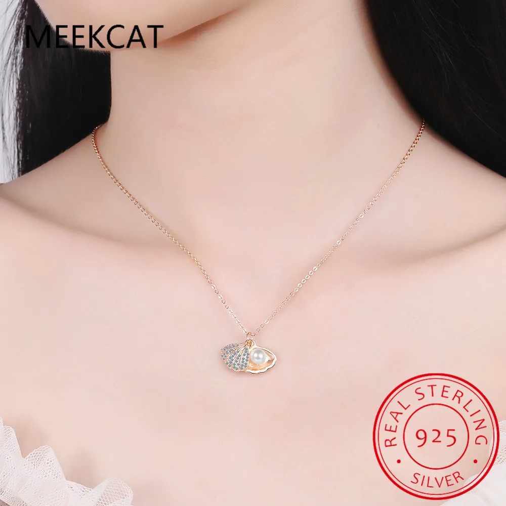 

Korean Solid Natural Freshwater Pearl Shell Fashion Necklace Pendants For Women Classic Charm Jewelry Statement Gift for Girls
