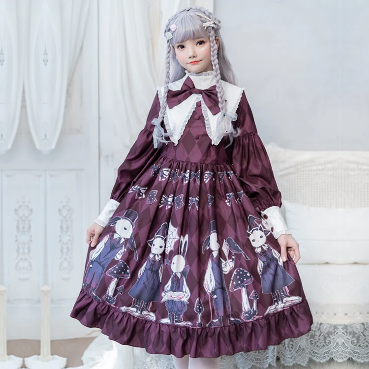 Платье в стиле милая Лолита для девочек платье принцессы оп Mori Girl Ретро стиль