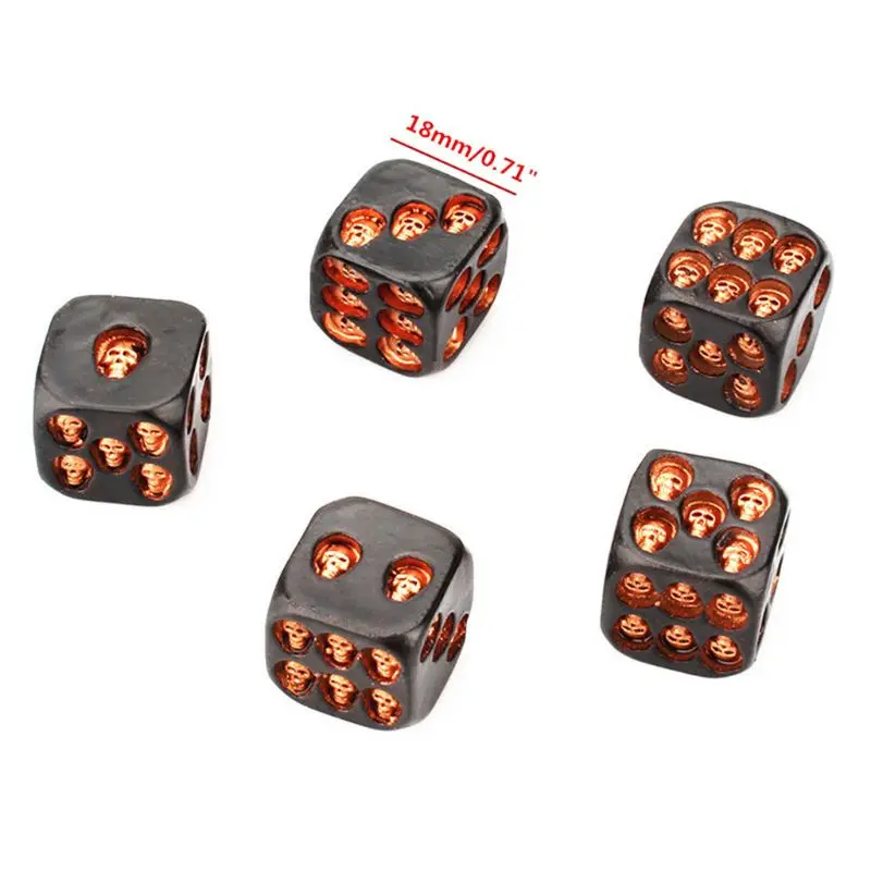 

5pcs/set 18mm Skull Bones Dice 6 Sided Resin Skeleton Dice Pub Party Board Game