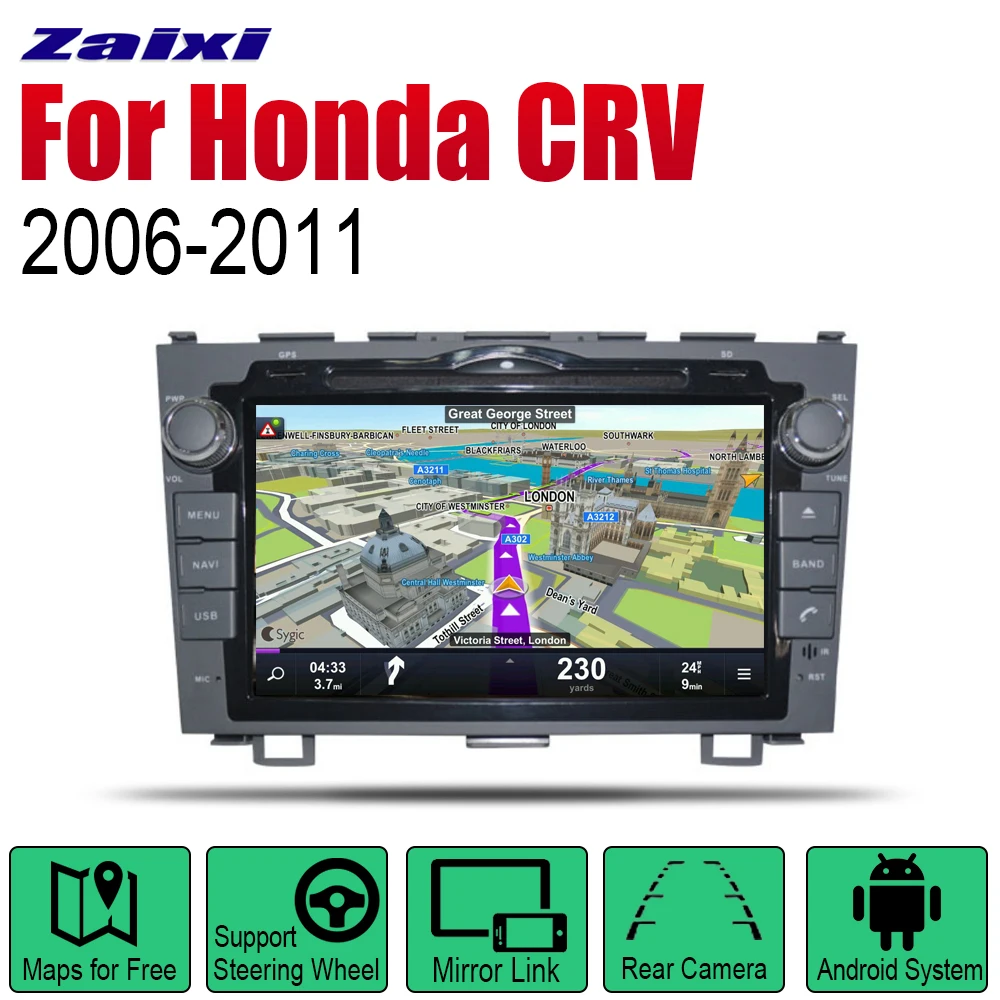 

Автомобильные аксессуары для Honda CRV 2006 2007 2008 2009 2010 Android мультимедийный DVD-плеер GPS навигационная система DSP стерео радио