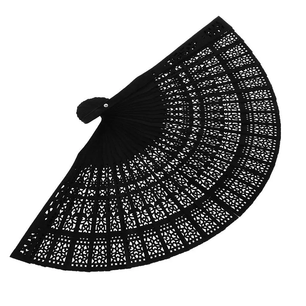 Винтажный цветочный узор вентилятор полые деревянные поддержки широкого сбыта