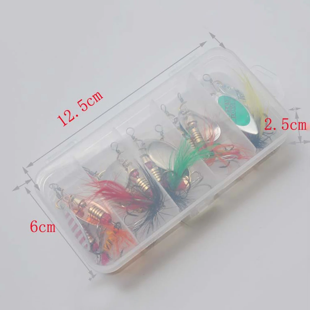 

10pcs Rotating Spinner Fishing Lure Spoon Sequins Metal Hard Bait with Treble Hooks Wobblers Crankbaits Trout Perch Pike