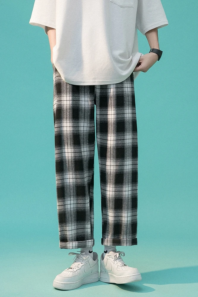 

Boys Summer Thin Loose Fashion Brand Pants Straight All-Matching Cropped Pants