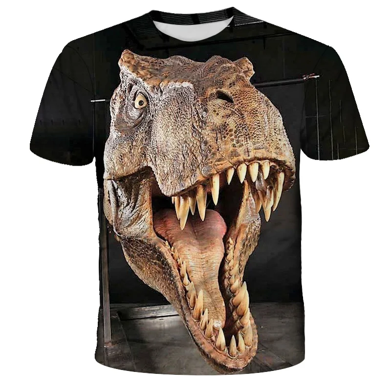 

Jurassic Fallen World British Cool Dinosaur Head 3D Printed T-Shirt Boys And Girls Hip Hop Fun Casual Funny Top 110-6XL