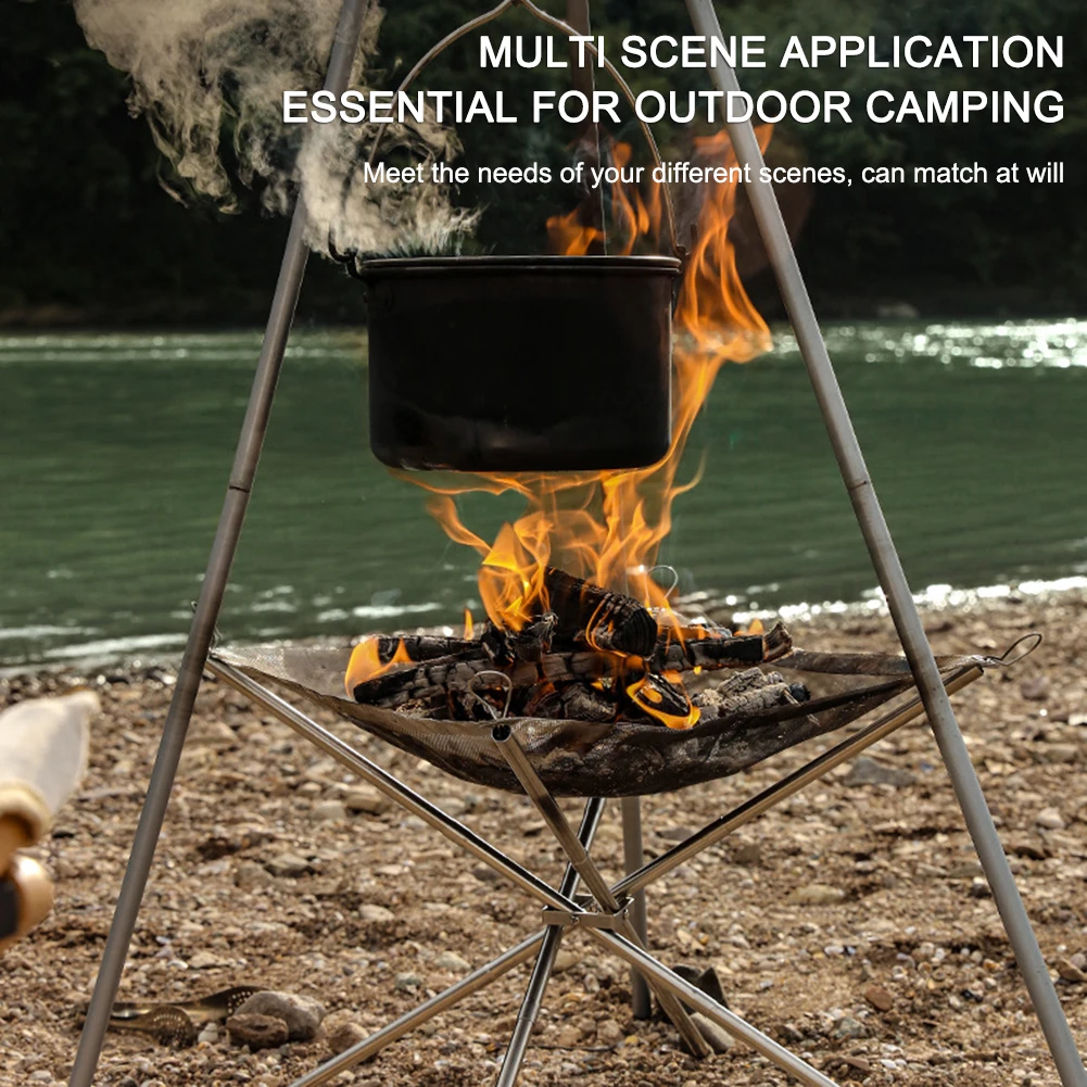 

Portable Outdoor Camping Fire Rack Grill Stainless Steel Ultra-Light Folding Detachable Barbecue Grill Bonfire Stove Wood Stove