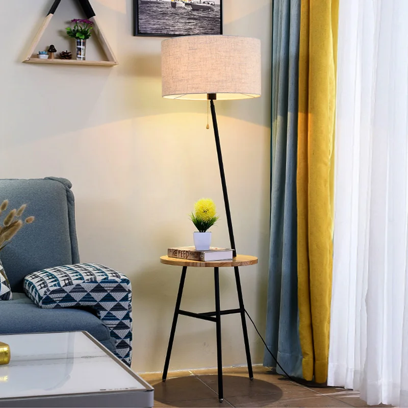 Nordic Modern Wood and Iron Floor lamp Light LED E27 for living room dining bedroom hotel project | Лампы и освещение