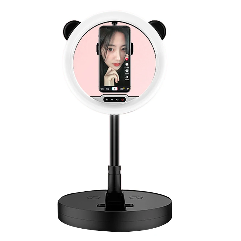 

LED Fill Light, Dimmable Round Stand, Phone Stand Light, Self-Timer Live Video Recording Light