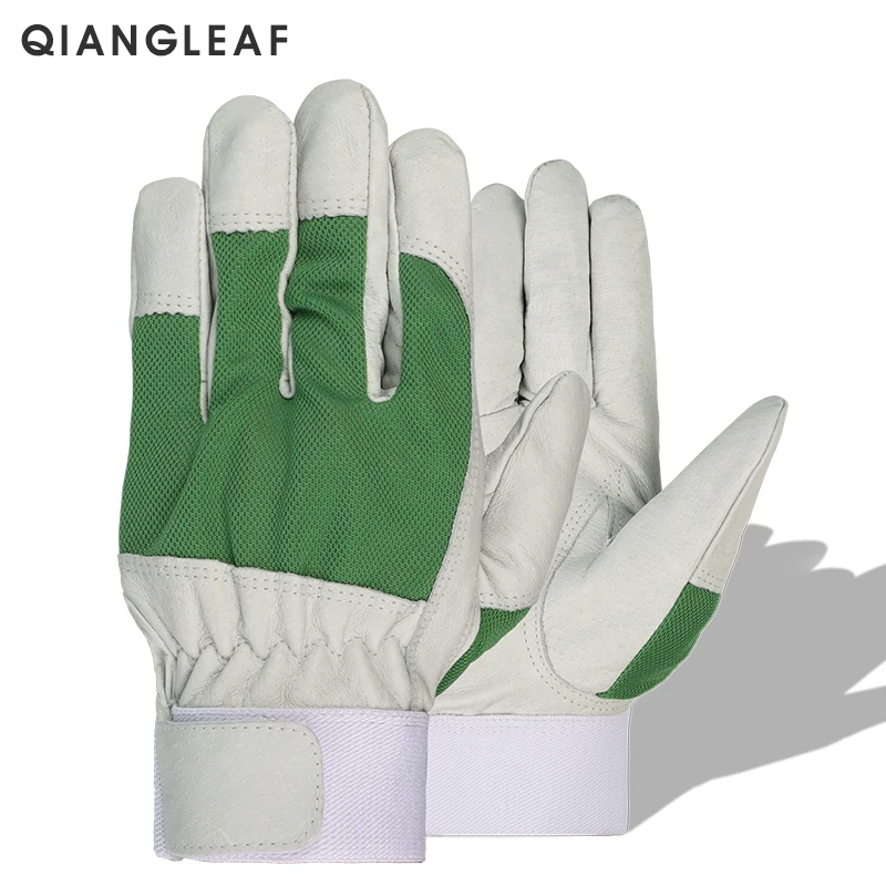 QIANGLEAF кожаные рабочие защитные перчатки для защиты наружного мотоцикла езды на