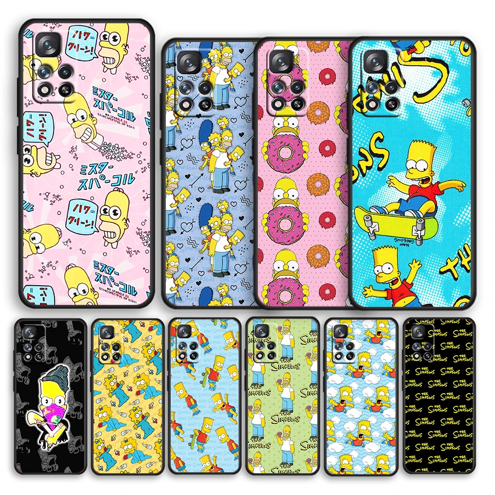 

The Simpsons family funny For Redmi 10 K40 K30 Ultra Pro Gaming 9T 9AT 9A 9C 10X Pro 10X GO Silicone Soft Black Phone Case