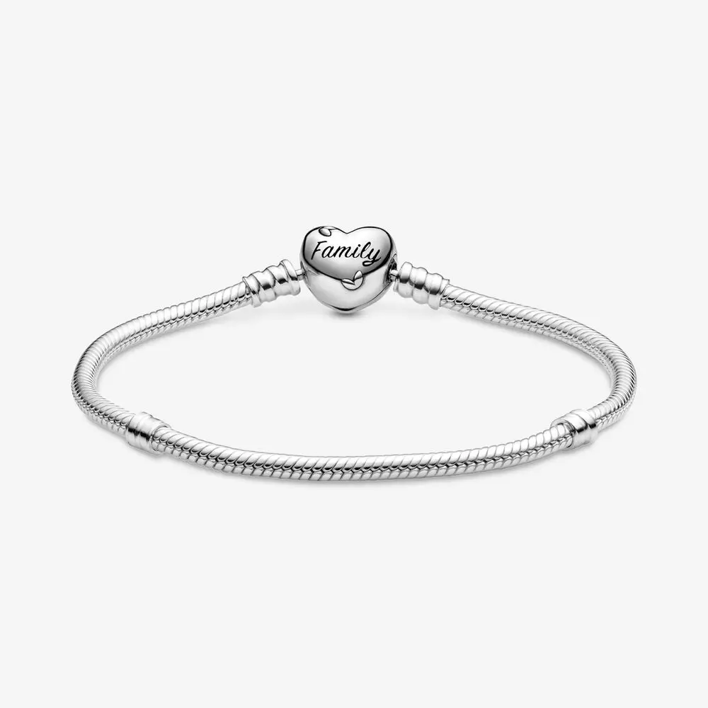 

pan Bracelet 100% 925 Sterling Silver Moments Clasp Snake Chain Bracelet Fit Original Charms Diy Jewelry