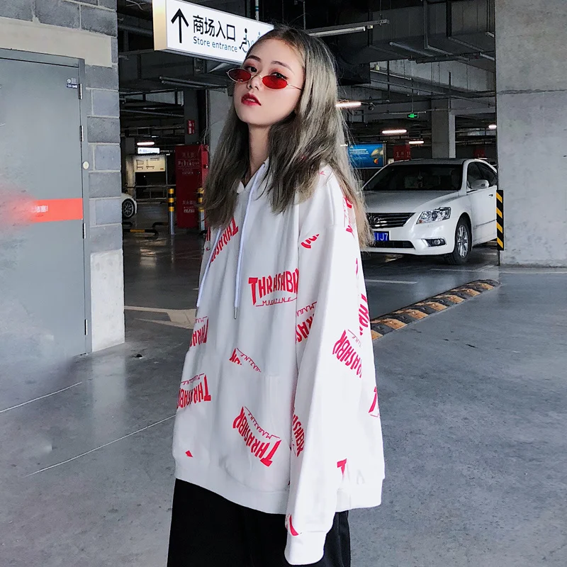 

Модный женский свитер в американском стиле хип-хоп на весну и осень тонкий свободный уличный стиль для ранней осени