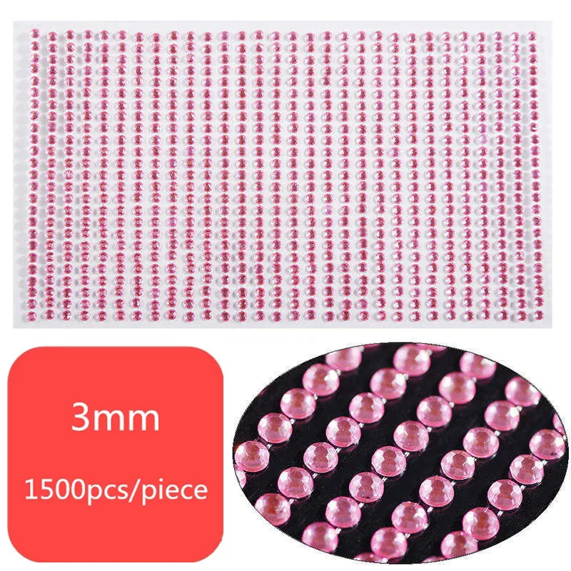 light pink 3/4/5 мм самоклеющиеся Стикеры со стразами для ногтей ног дизайн аппликация Маникюр Скрапбукинг наклейки - Цвет: light pink