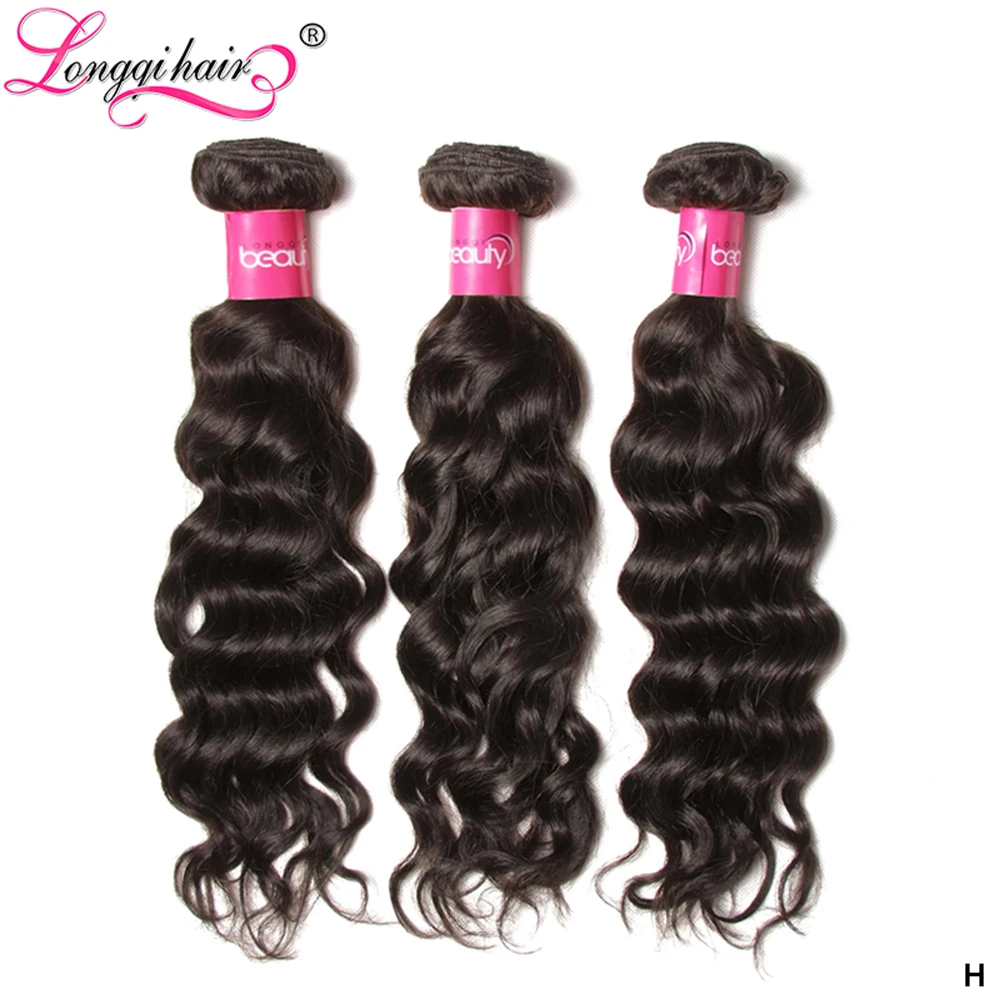 Longqi Hair бразильские натуральные волнистые пряди 3 шт. Remy кудрявые пучки волос