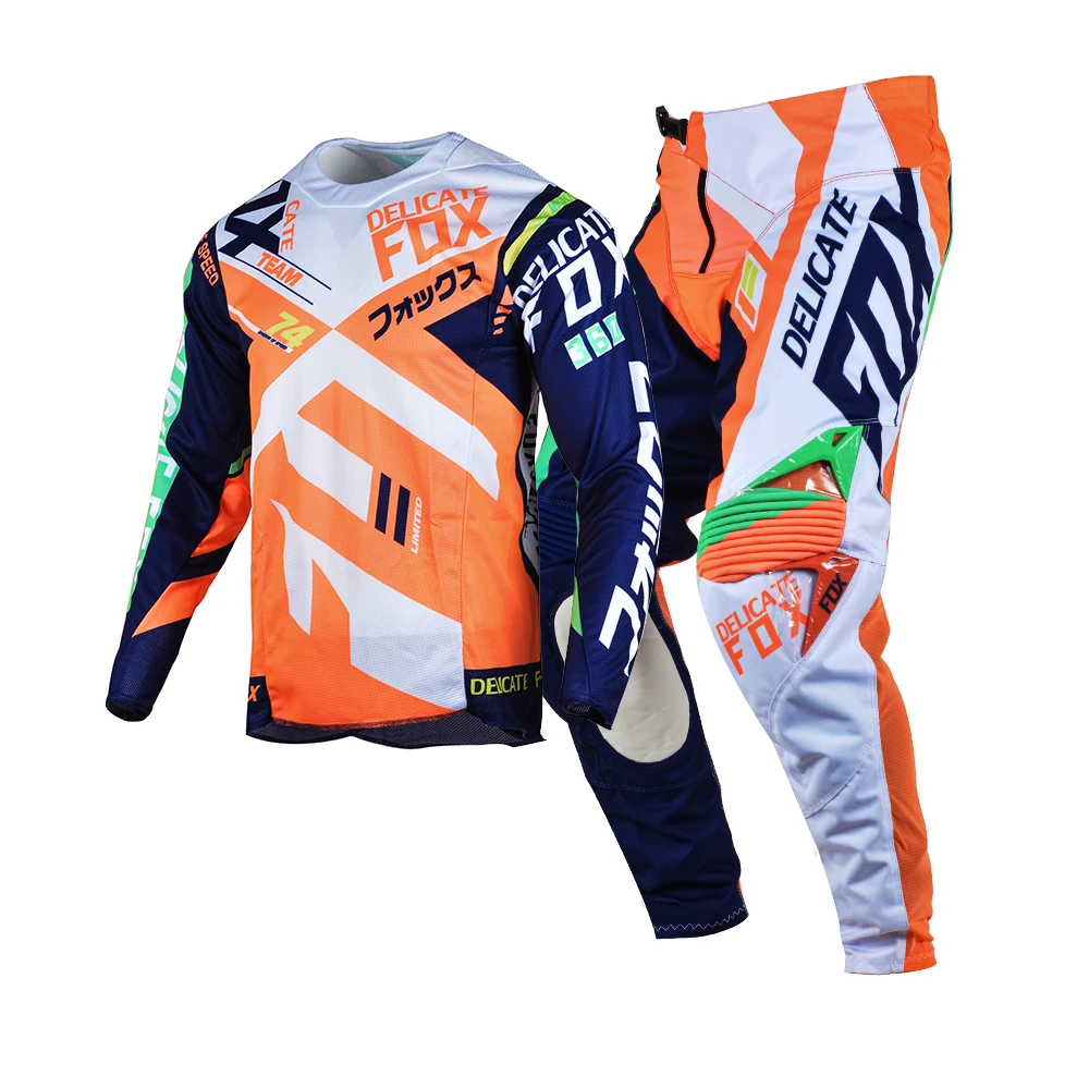 360 Divizion Jersey Pants Delicate Fox Combo Outfit Motocross Gear Set MX BMX DH Dirt Bike Suit MTB ATV UTV Green Kits For Men enlarge