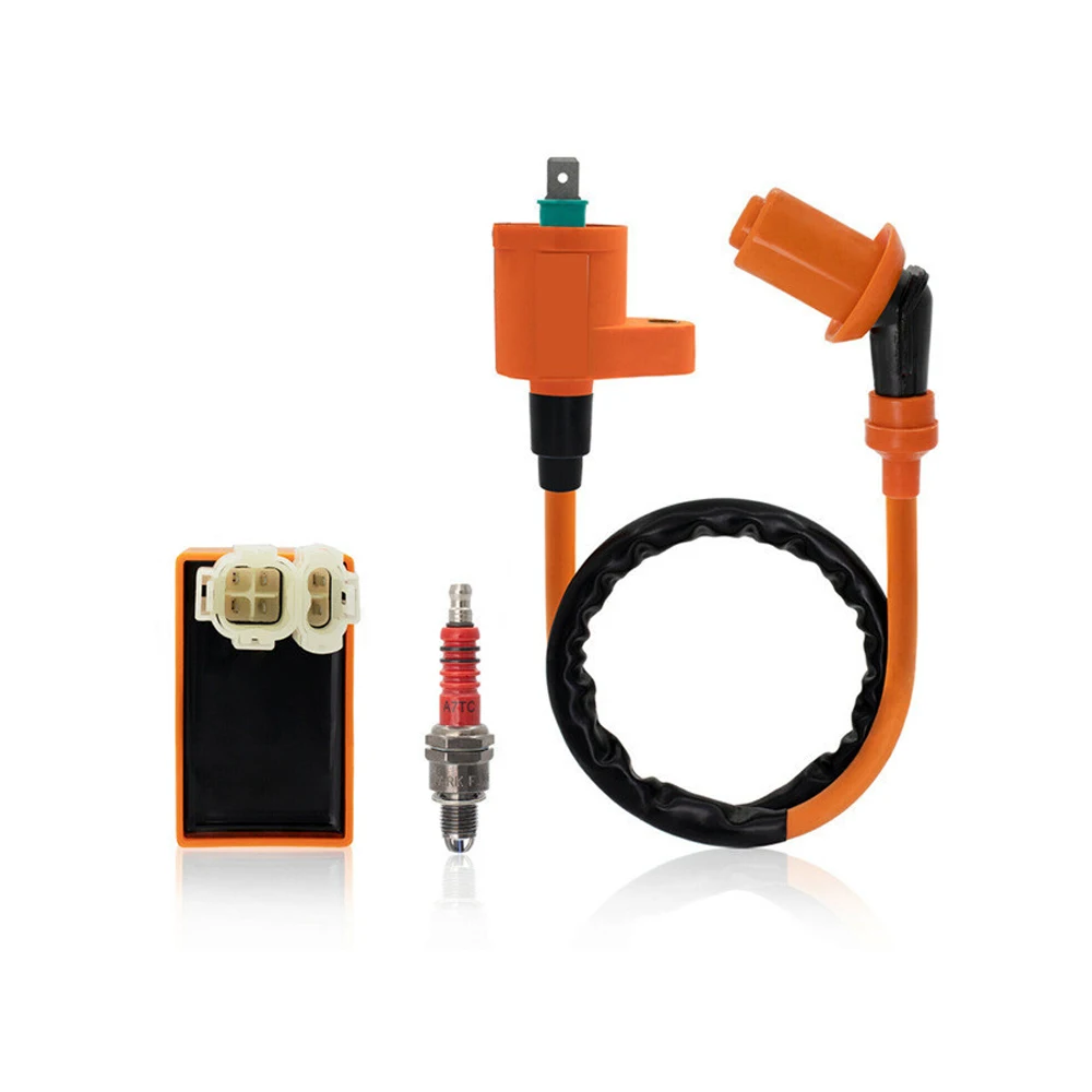 

6 Pin Cdi Box For Gy6 50CC 125CC 150CC Scooter Moped Racing Motor + Ignition Coil + 3 Electrode A7TC Spark Plug