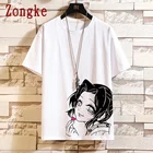 Zongke Kawayi, футболки с принтом для девочек, летняя уличная одежда в стиле Харадзюку, смешные футболки для мужчин, одежда в стиле хип-хоп 5XL, Новое поступление 2022
