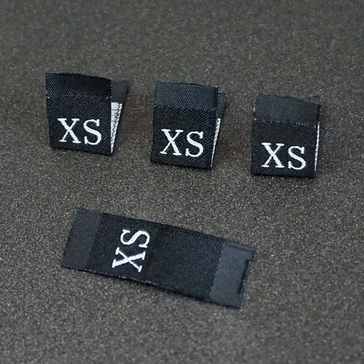 

500pcs Folder Black White Woven Clothing Garment Size Tab Labels XXS XS S M L XL XXL 3XL 4XL Woven Clothing Garment Size