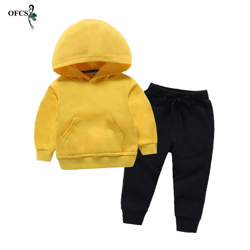

Girls Sports Clothes Set Match Color Children's Suit Hoodies Knitting Fleece Coat+Pants 2 Pcs/SET Teen Boy Clothes Suit 2-12Year