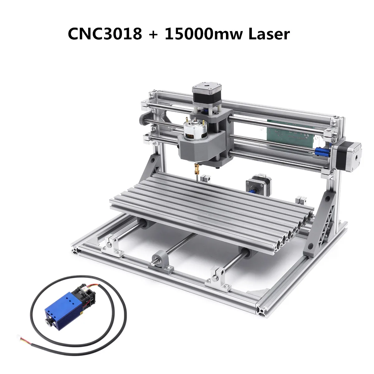 With 15W Laser 3 Axises CNC3018 мини-лазерный маршрутизатор ENGRAVER cnc лазерный гравировальный станок Pcb ПВХ фрезерный деревянный маршрутизатор 2500 мвт 5500 МВт 15 Вт - Цвет: With 15W Laser