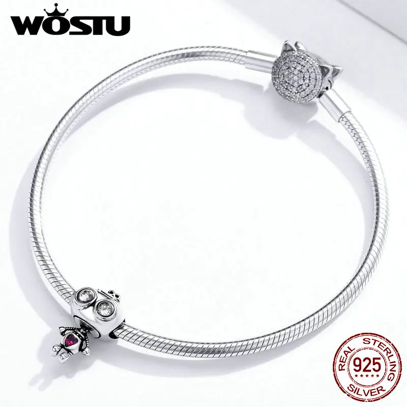 Подвеска для браслета из серебра 100% пробы с розовым сердцем | Украшения и