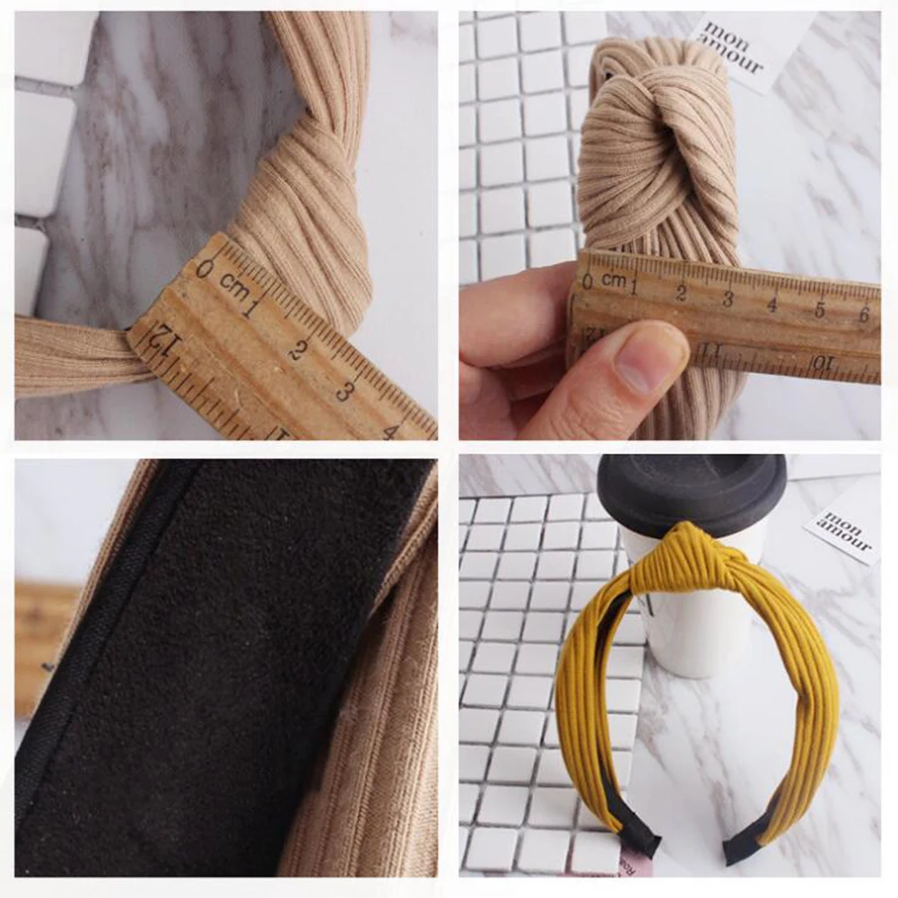 

Wide Top Knot Hair Bands For Women Headdress Solid Color Cloth Headband Bezel Girls Hairband Hair Hoop Female Hair Accessories