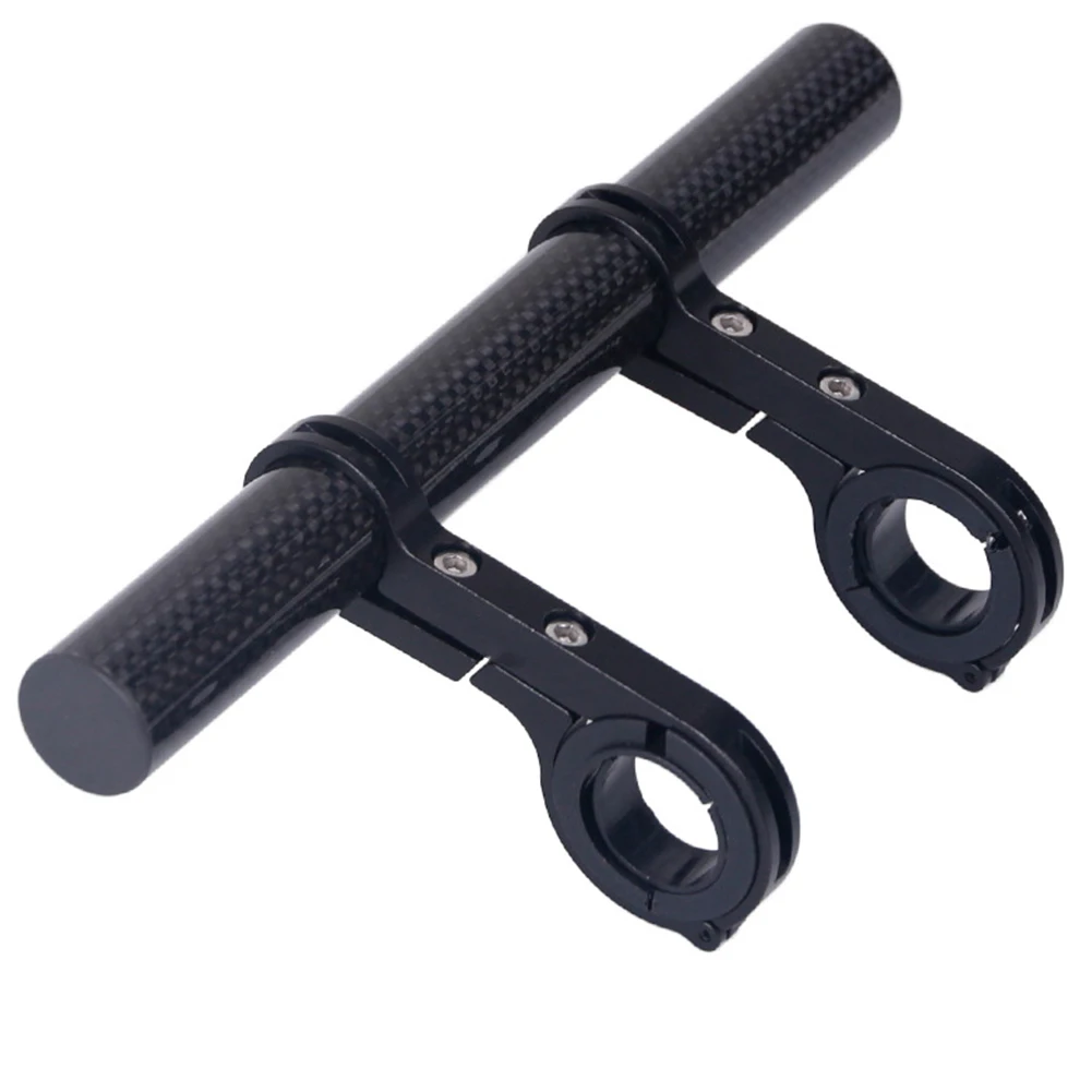

20CM Black Bike Handlebar Extensions Carbon Fiber Bicycle Mount Mountain Double Clamps Bike Bracket Bicycle Tool Accessories