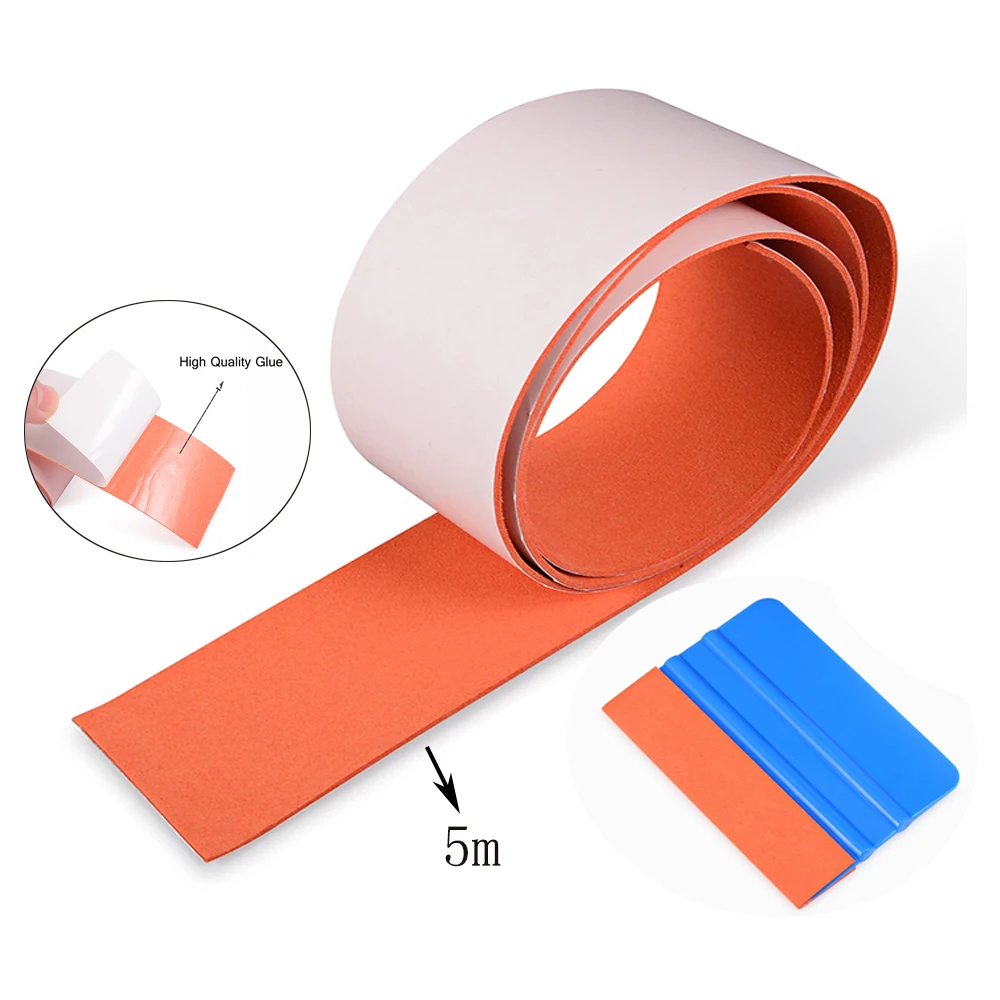 

FOSHIO 100/500CM Carbon Fiber Suede Felt Cloth for All Card Squeegee Scraper Non Scratch Edge Vinyl Car Wrap Tinting Protector