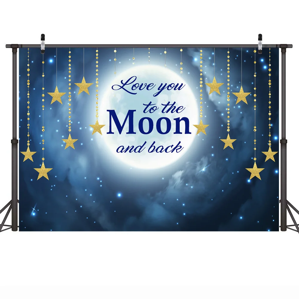Фотофон с надписью Love You to the Moon and Back для фотосъемки новорожденных детей