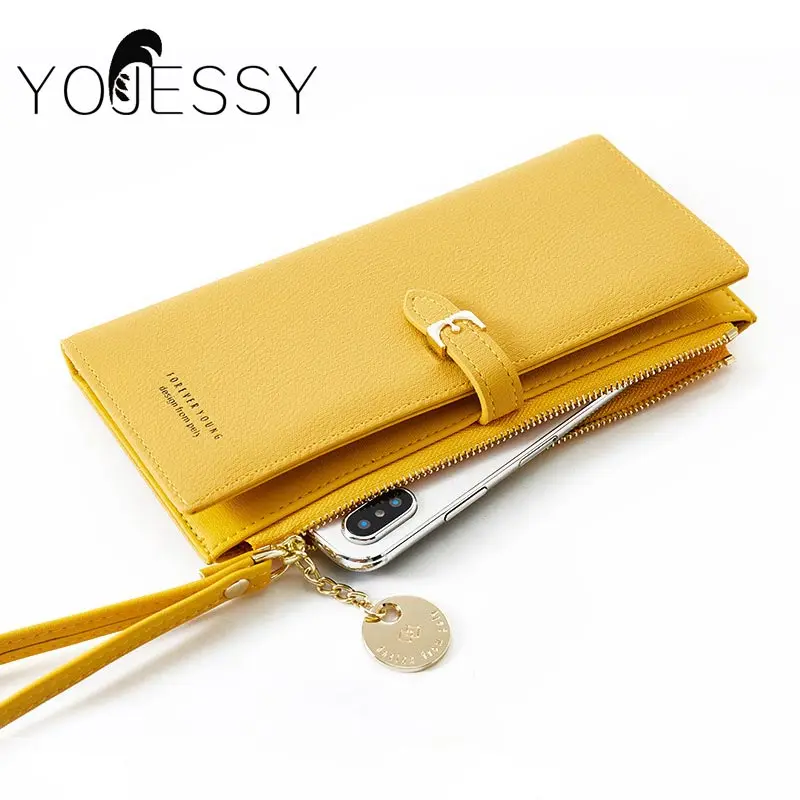 Женский Длинный кошелек YOJESSY клатч на молнии с отделением для карт женские