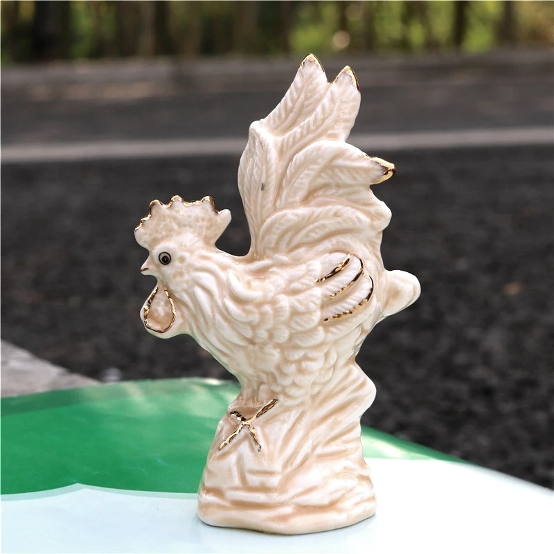 Керамическая фигурка цыпленка привлекающая тепло фарфоровый петух миниатюрная