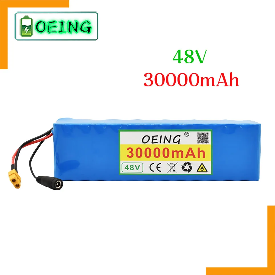 

NEWEST 48V 30Ah 18650 lithium battery pack 13S3P 30000mAh 1000W High power battery 54.2V Ebike electric bicycle 25A BMS