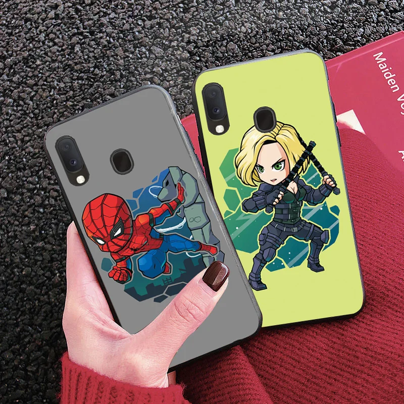 Чехлы Hero для samsung A20e A10 A30 A40 A50 A60 A70 чехол милый Капитан Америка черный ТПУ телефон Сумки для samsung Galaxy A20e чехол