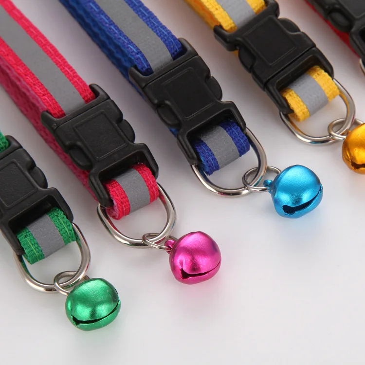 Glow in the Night Cute Dog Collar Buckle Bell Strap Adjustable strap Glossy Reflective Safety Pet | Дом и сад