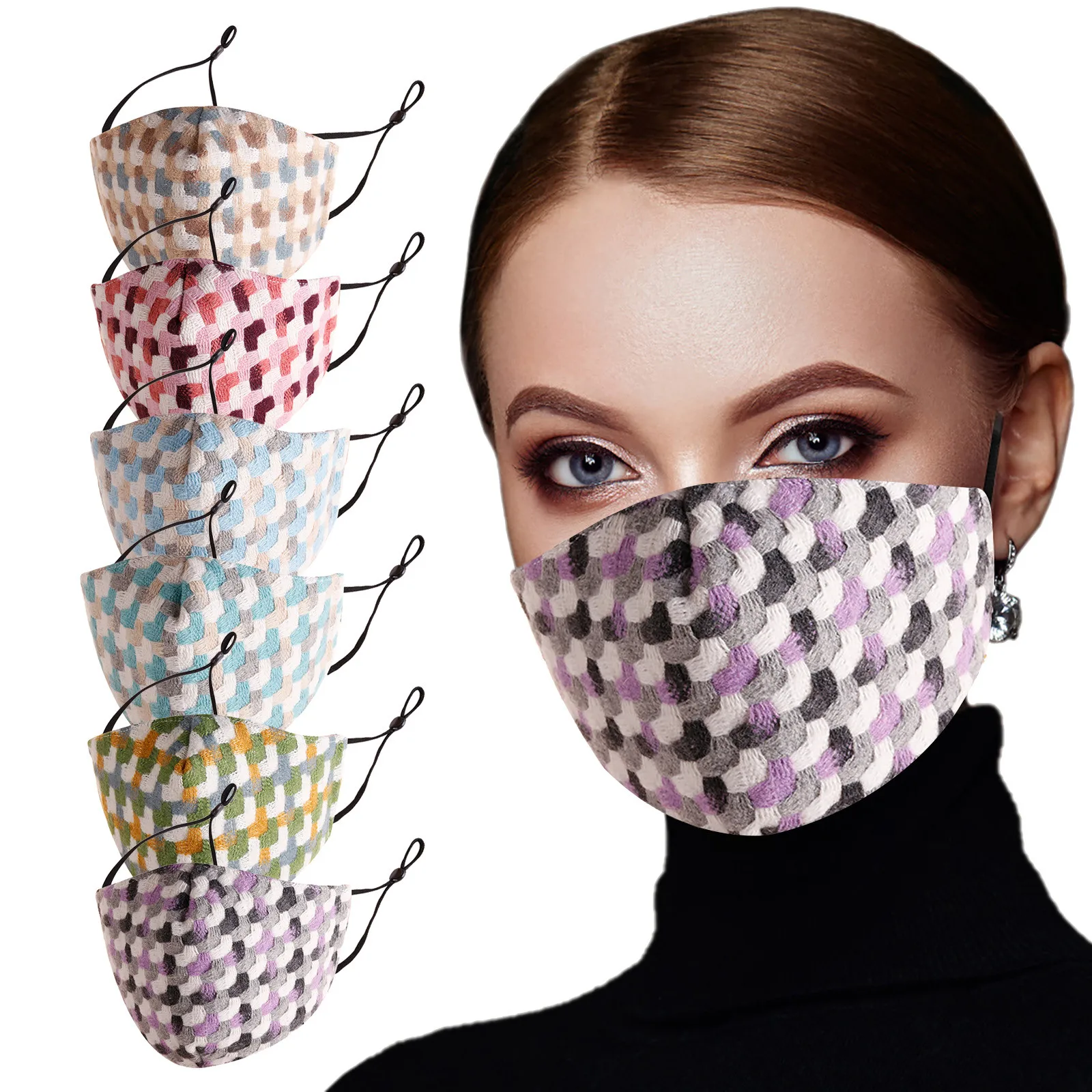 Женская грубая шерстяная зимняя теплая маска Модные Популярные Роскошные