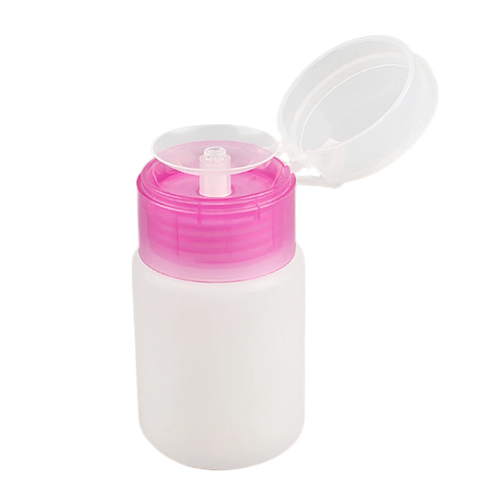 

Portable 60ml/120ml Empty Clear Pump Dispenser Bottle Plastic Nail Polish Remover Cleaner Container