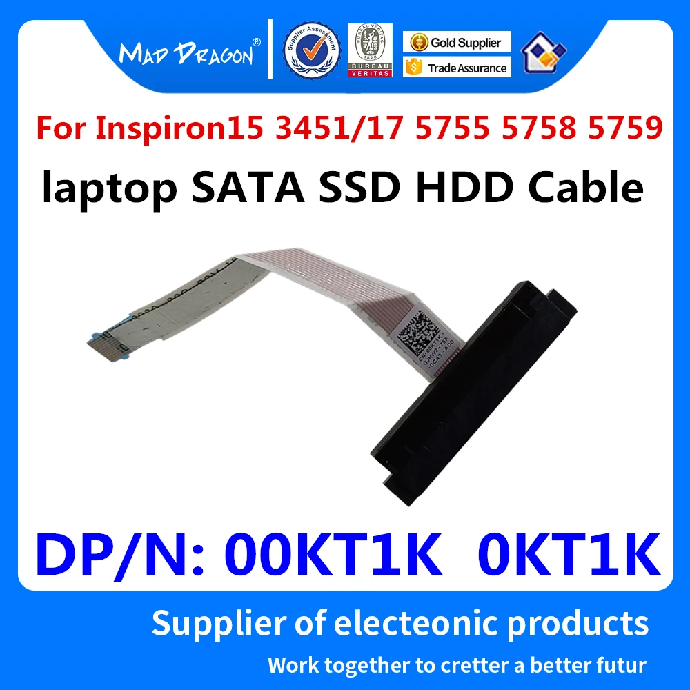 

NEW Original HDD Connector Flex Cable SATA Hard Drive SSD Adapter Wire For Dell Inspiron15 3451 17 5755 5758 5759 00KT1K 0KT1K
