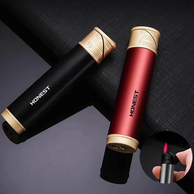 

Metal Lighter Personalized Torch Lighter 1300 C Airless Portable Cigar Butane Lighter Windproof Gas Lighter Cigarette Lighter