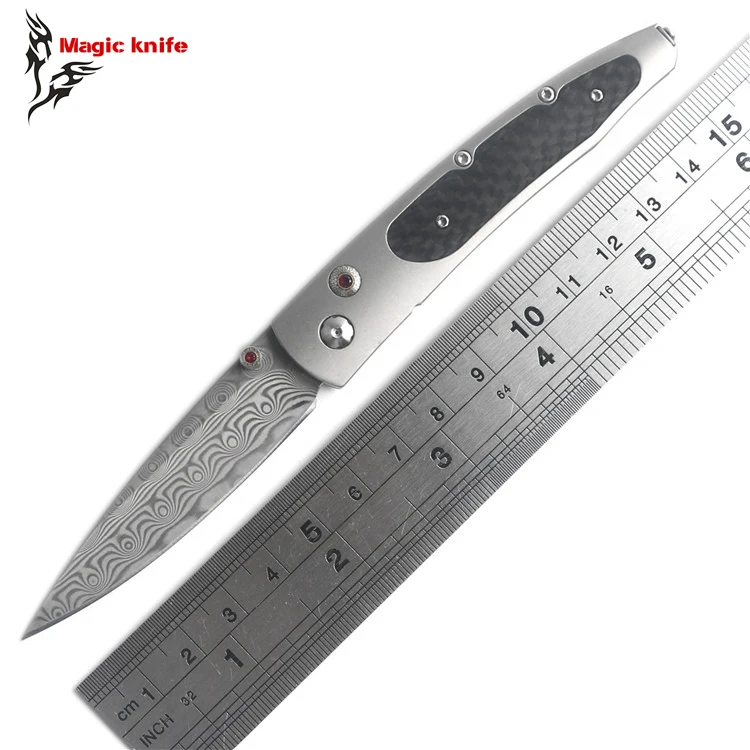 

William Henry Gentac B30 DARK WATERS Pocket Knife blade Damascus steel folding knife gentleman knife Multi purpose tool camping