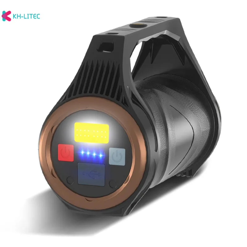 구매 XHP99 LED COB 손전등 줌 USB 충전식 전원 4*18650 디스플레이 강력한 토치 7 모드, 야외 캠핑 사냥 랜턴 핸드
