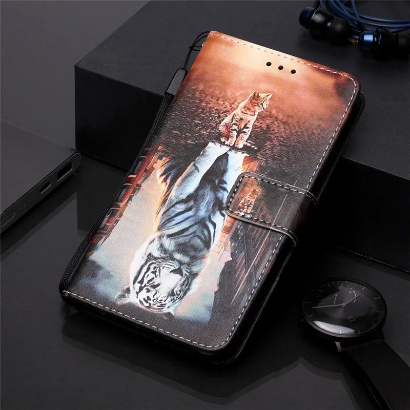 Кожаный флип-чехол для samsung Galaxy A10 A20 A30 A40 A50 A70 A80 A20e A10s A30s A50s A20s чехол для телефона чехол-бумажник с рисунком и крышка