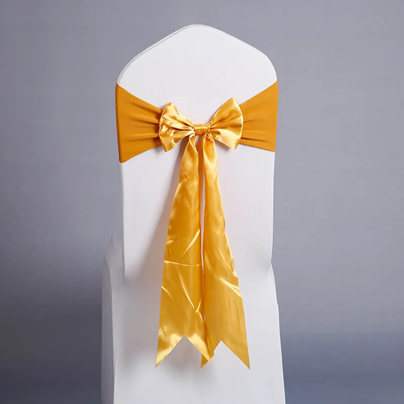 10 шт./лот чехол на стул для свадебного торжества пояс с бантом лента украшение