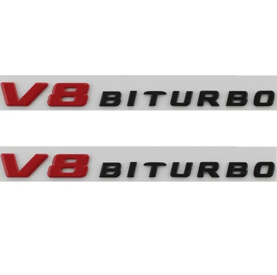 Красные черные буквы V8 BITURBO символы брызговиков эмблемы для Mercedes|Эмблемы| |