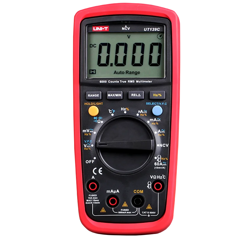 

UNI-T Цифровой мультиметр UT139C AC DC Амперметр автоматического диапазона Вольт Ом тестер измеритель мультиметр с термопарой 6000 RMS вольтметр